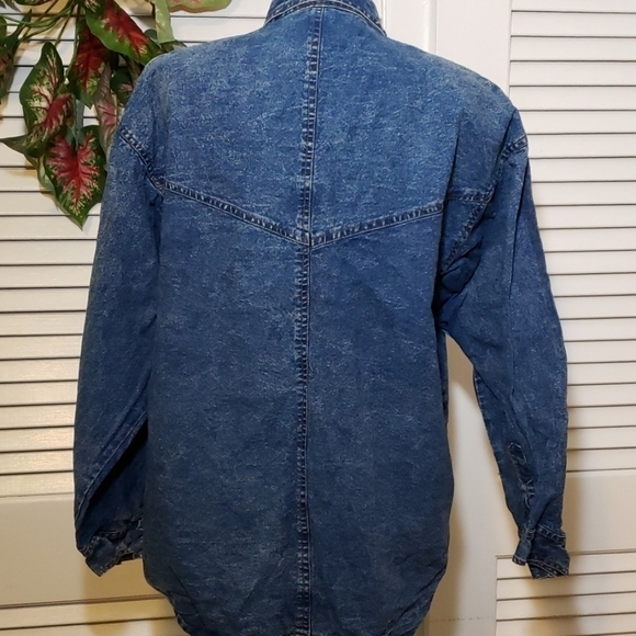 Vintage PRETTY BLEU Sequin Western Denim Shirt VGU Large Oversized - Picture 6 of 9